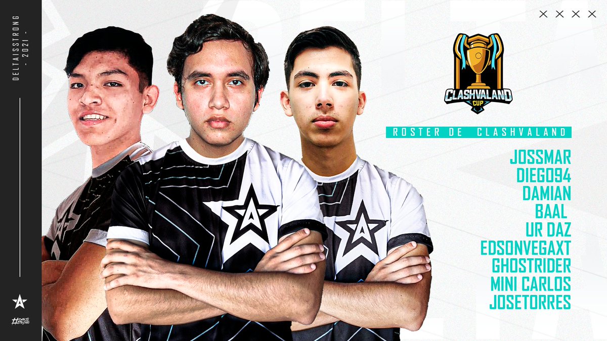 #CR 

Queremos dar a conocer con mucha emoción el roster que nos representará en la @Clashvaland_cup. 🏆

Jugadores:
🇲🇽 @JossMar21_XS
🇲🇽 <a href="/DIEGO_94_94/">Diego</a>
🇲🇽 <a href="/damiancaro67/">DAMIAN</a>
🇲🇽 <a href="/Baal_XD/">Baal-zebu'b</a>
🇲🇽 <a href="/DazCR3/">Daz</a>
🇲🇽 <a href="/Edsonv18_CR/">EdsonVegaXT🍥</a>
🇲🇽 <a href="/GhostRider_CR/">GhostRider⚔️</a>
🇲🇽 <a href="/Carlos1502MV/">Carlos</a>
🇭🇳 @JoseTorresCR_

#DeltaisStrong 🌟