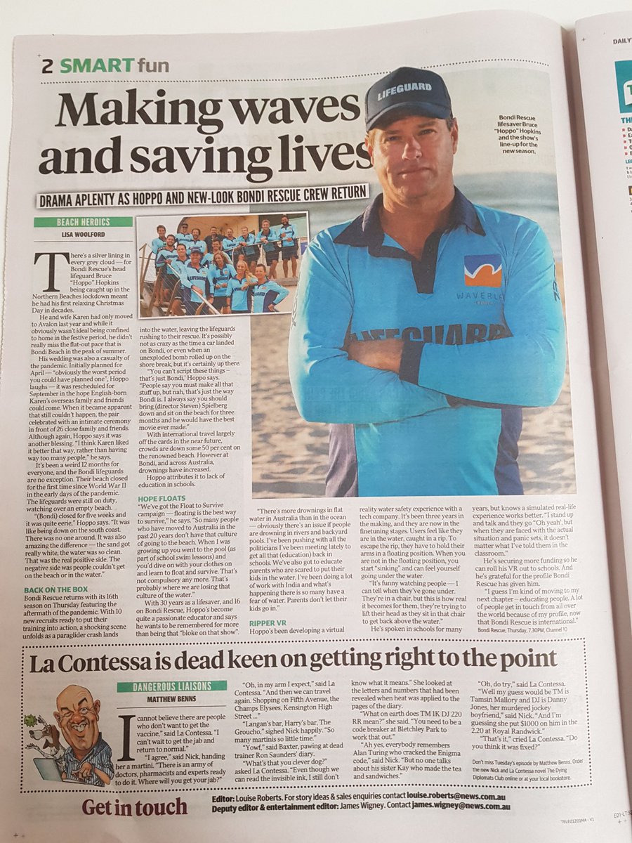 Bruce Hopkins (@lifeguardhoppo) on Twitter photo My article is out today about Bondi Rescue, Float to survive and water safety virtual reality.
#floattosurvive <a href="/dailytelegraph/">The Daily Telegraph</a>
<a href="/bondirescue/">Bondi Rescue</a> My article is out today about Bondi Rescue, Float to survive and water safety virtual reality.
#floattosurvive <a href="/dailytelegraph/">The Daily Telegraph</a>
<a href="/bondirescue/">Bondi Rescue</a>