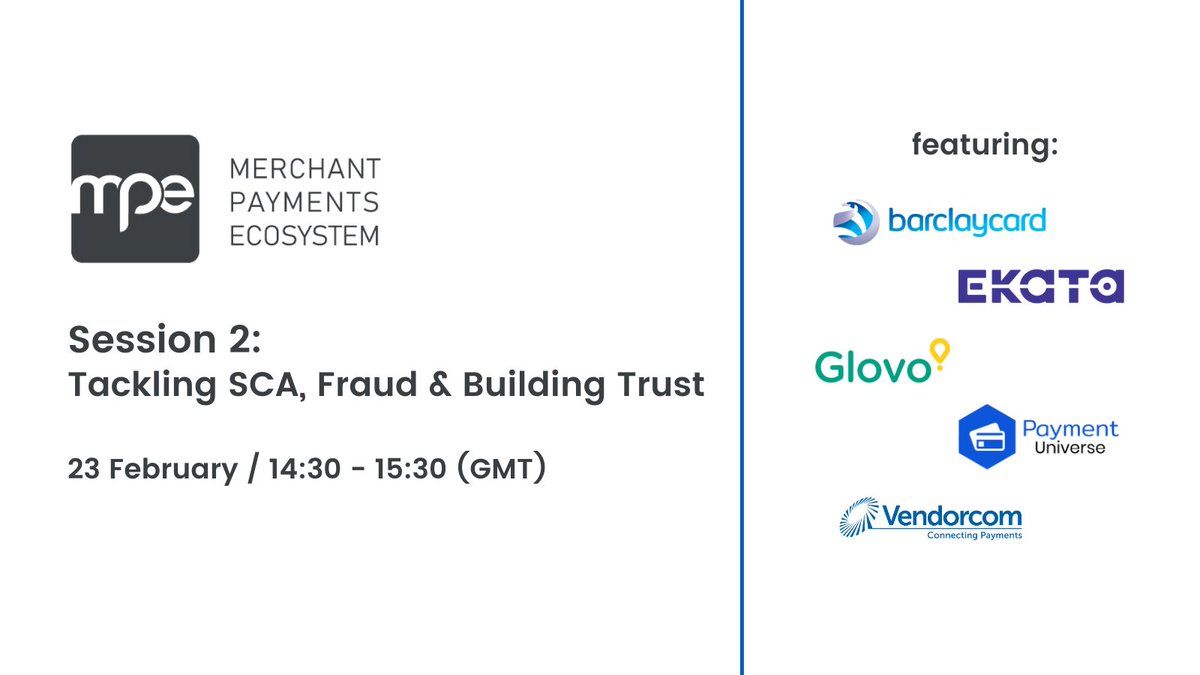 Vendorcom (@vendorcom) on Twitter photo Join Vendorcom's Founder and Chairman,
<a href="/Paul_Vendorcom/">Paul Rodgers</a>, as he moderates a panel discussion at #MPE2021 Day 2 on “Tackling SCA, Fraud & Building Trust”.
Be sure to join if you're attending or register at: bit.ly/2MKRoje
#SCA #mpe2021 #authentication #payments #psd2 Join Vendorcom's Founder and Chairman,
<a href="/Paul_Vendorcom/">Paul Rodgers</a>, as he moderates a panel discussion at #MPE2021 Day 2 on “Tackling SCA, Fraud & Building Trust”.
Be sure to join if you're attending or register at: bit.ly/2MKRoje
#SCA #mpe2021 #authentication #payments #psd2