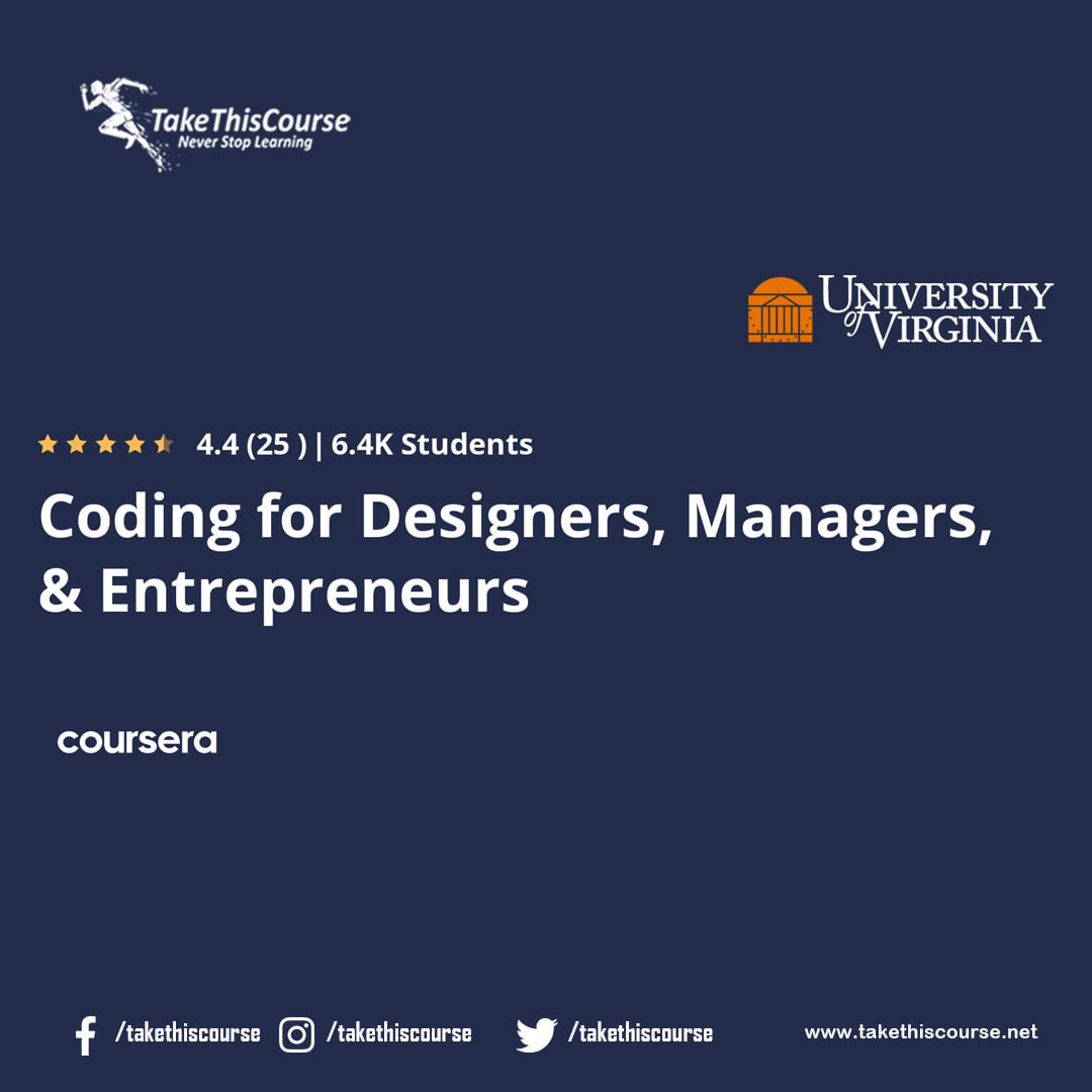 takethiscourse's tweet image. In this specialization, you will experience what it is to go from idea to code. These courses are specifically created for the manager, designer and entrepreneurs.
Link: click.linksynergy.com/deeplink?id=s8…
#coding #codingfordesigners #entrepreneur #FreeOnlineCourse #moocs #takethiscourse