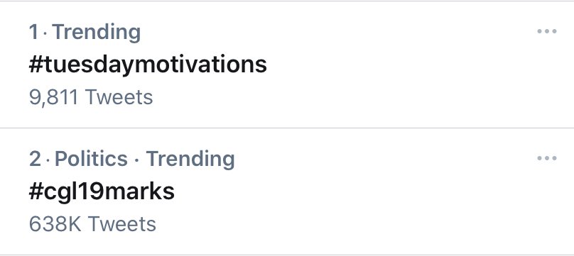 RaMoSirOfficial's tweet photo. It’s on Trending #2 Soon we will be Trending #1. Don’t relax keep tweeting #cgl19marks #modi_rojgar_do https://t.co/gG0yEQPvAb