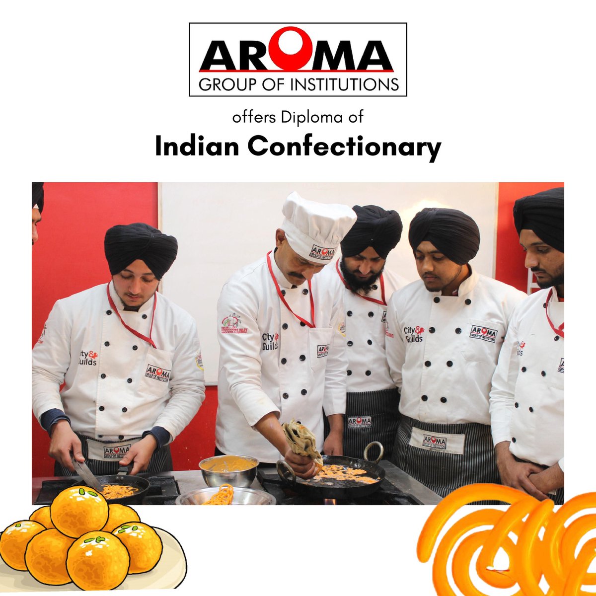 #Never_Underestimate_a_Halwai
Join Diploma of Indian Confectioners and learn Traditional & Modern Indian Sweets.
For admissions call 9888196789
#AromaInstitute #AromaAcademy #AromaGroupofInstitutions #IndianSweets #IndianConfectoners #Halwai #BestCookingAcademy #BestIndianCooking