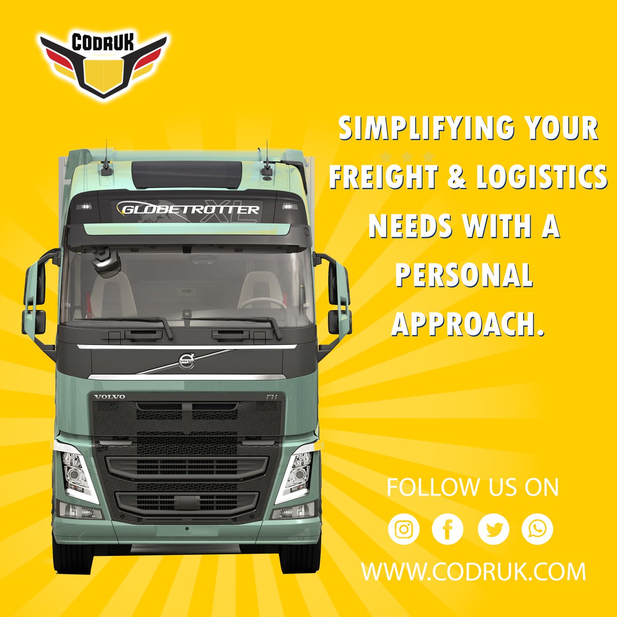 Codruk2's tweet image. Simplifying your freight &amp;amp; logistics needs with a personal approach.

تبسيط احتياجات الشحن والخدمات اللوجستية من خلال نهج شخصي.

#CODRUK #transportation #saudivision2030 #logisticscompany