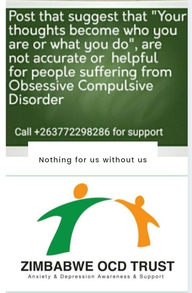 Obsessive Compulsive disorder is a serious mental Health condition. Let's talk about this.<a href="/LinosMuvhu/">Linos Muvhu</a> @BeatNCDsZim <a href="/BenJackAdams/">Ben Adams</a> <a href="/marange_leonard/">Leonard marange</a> <a href="/mental_lets/">Lets Talk Mental Health Zimbabwe</a> <a href="/Zimindependent/">Zimbabwe Independent</a> <a href="/OcdTrust/">Zimbabwe OCD Trust</a> <a href="/NehandaRadio/">Nehanda Radio</a> <a href="/RuralYoungWomen/">Rural Young Women Support Network</a> <a href="/Ropa_Muzari/">Diary of a Mental Illness Warrior</a> <a href="/CBM_Global/">CBM Global Disability Inclusion</a> <a href="/David_CBMGlobal/">David Bainbridge CBM Global</a>