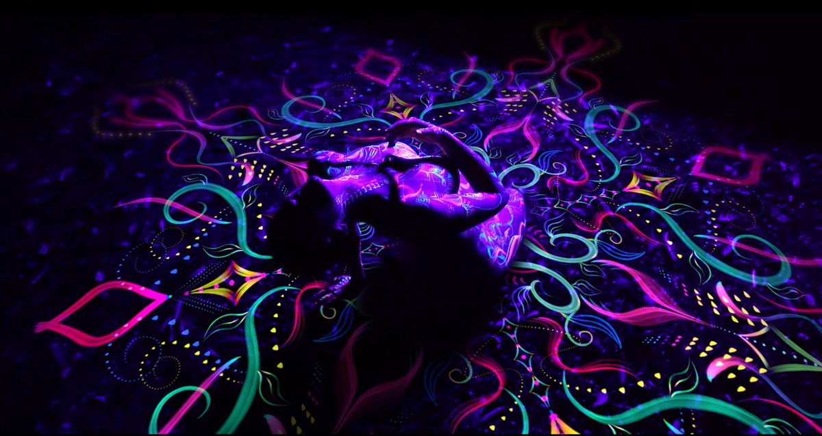 New music video dropping this week! 
Are you ready?
💜💜💜
 
 #alicespacedoll #musicvideo #uvbodypaint #australianartist #psychedelic #performanceart #graphicart #otherworldly