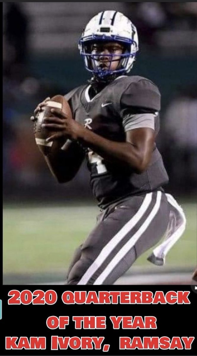 ChampionsWay205's tweet photo. QB1 is off the clock at the Birmingham High School Athletic Awards via social media, and for the second consecutive year, Kam Ivory of Ramsay is selected as our Quarterback Of The Year 🏆🏆 Congratulations, @IvoryKamren https://t.co/yxXmqmIWjV