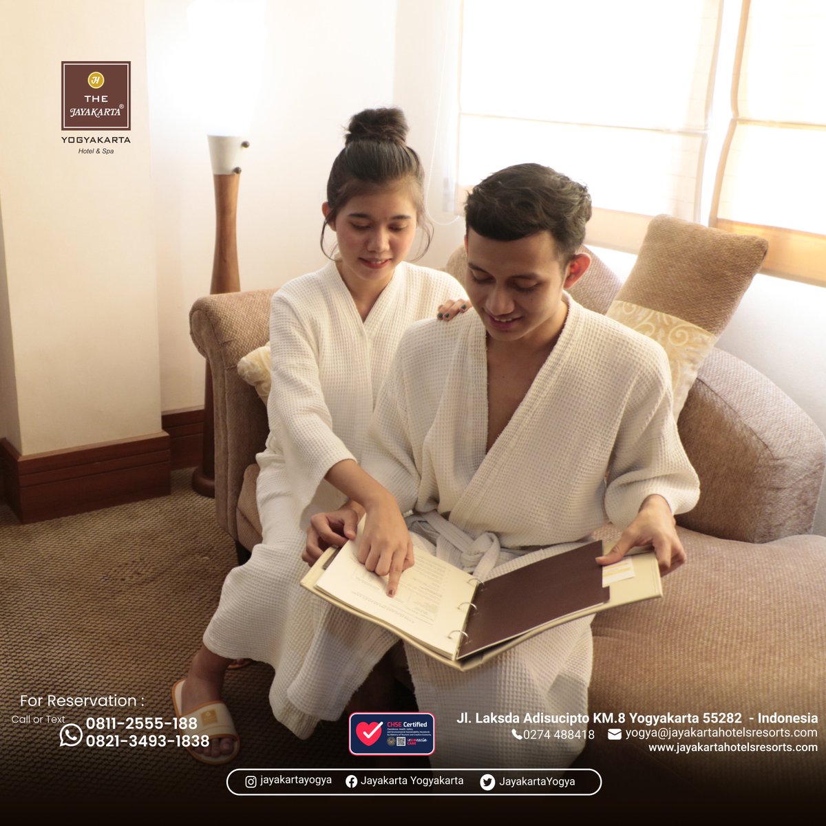 Because vacation is not an activity, but a concept of thought and comfort.
For info and order:
📞 RESERVATION (0274-488418)
📞 RESERVATION (0811-2555-188)
📞 RESERVATION (0821-3493-1838)
#jayakartahotelsresorts #jhr #jclub #jayakartahotelyogya