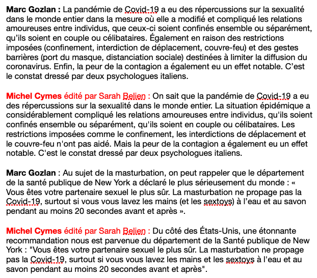 MarcGozlan's tweet photo. Eh Michel Cymes, tu n'as pas dû trop fouler le poignet en recopiant, quasiment à la virgule près, mon billet de blog 'Amour et sexualité à l’heure de la Covid-19' https://t.co/N16Rs7hnFU Tu ne gagnes pas assez pour en plus pomper le travail d'un journaliste freelance ! @RTLFrance https://t.co/rjxtNxSrqn