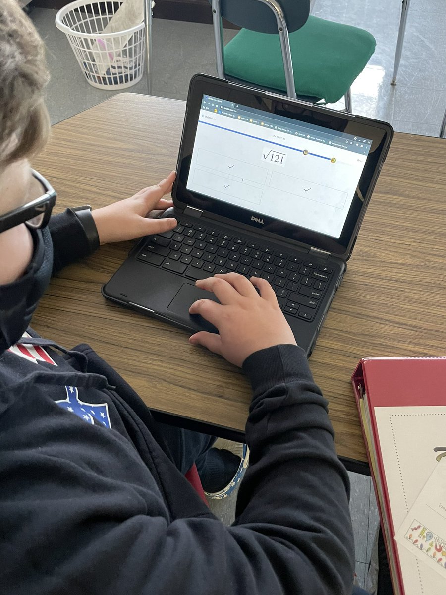 hannahcarriker's tweet photo. Students engaged and collaborating with classmates to practice finding square roots using @quizlet live #BennettRocks #ChathamDigitalLearning https://t.co/tMBpZbDbps