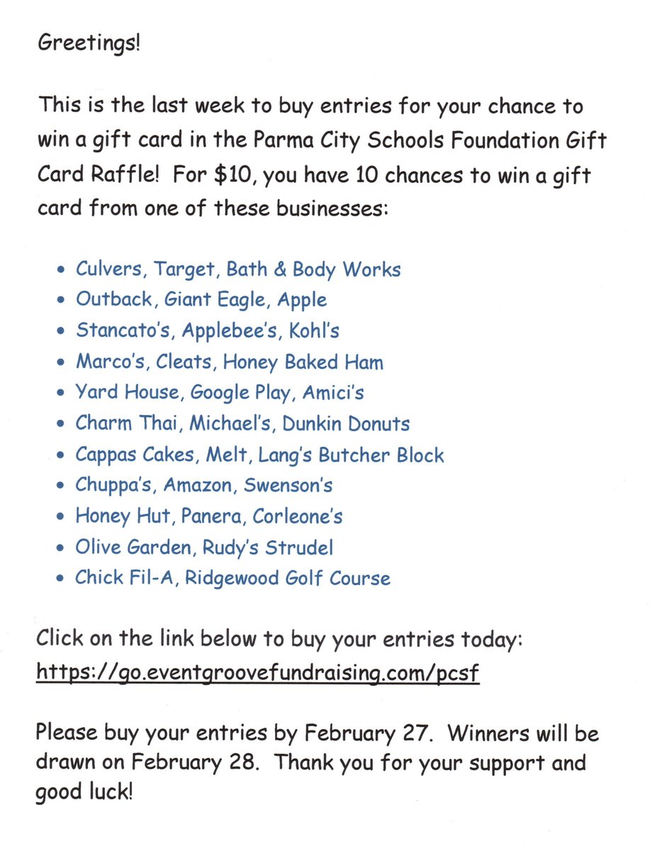 Parma City Schools Foundation (@foundation_pcsd) on Twitter photo 