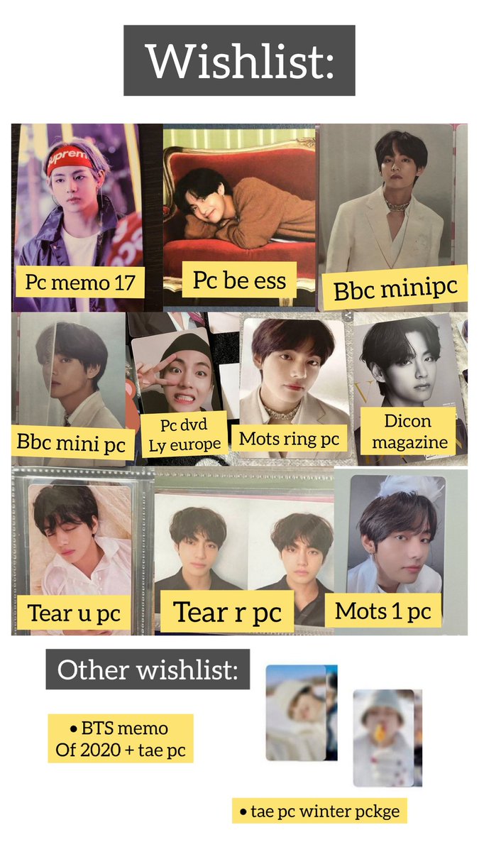 gushiboitae's tweet photo. WTB💜
If you have these and planned to sell it.. pls hmu🥺🤧 
- if you sell these Taehyung photocard along with the dvd, its fine😁👌
-  accept paypal but prefer ready ina👌
#wtb #btsstuff #bts #btsphotocard #btsdvd #wts #wtbbts #taehyung #taehyungphotocard https://t.co/ccxOvD7ASJ