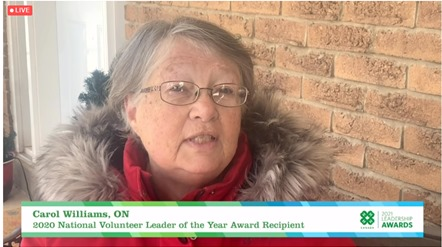 Friends... please join me in congratulating <a href="/4HOntario/">4-H Ontario</a>  's own Carol Williams from Peel 4-H... <a href="/4HCanada/">4-H Canada 🍀🇨🇦</a> 's National Volunteer of the Year for 2020! #4HLS21