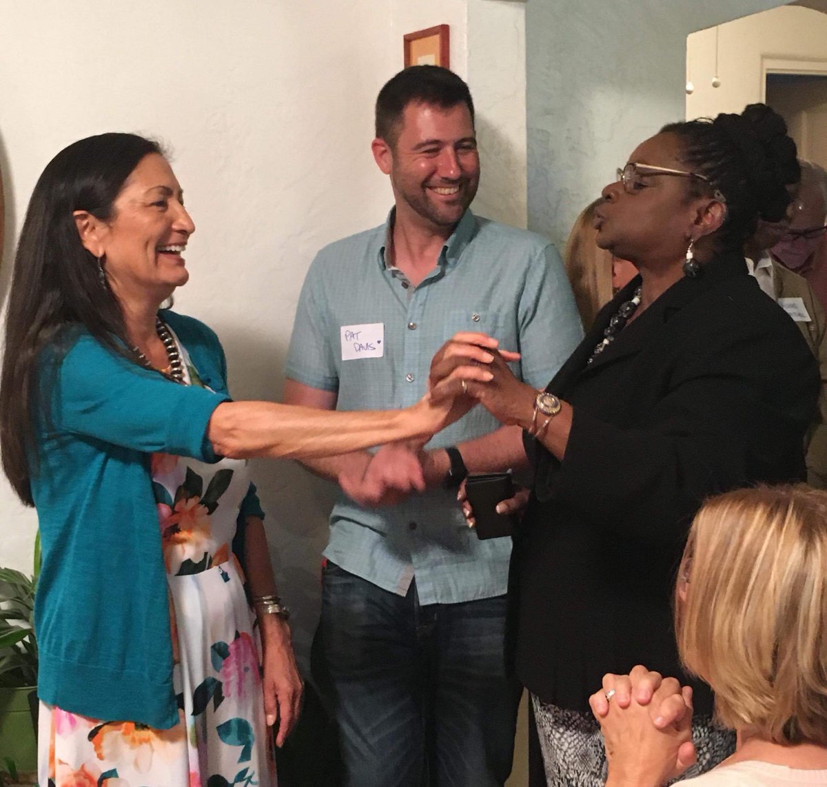 PatDavisNM's tweet image. Who knew the fierce woman who fundraised her 1st race from our kitchen table would be sitting in the Senate tomorrow, appointed by @POTUS to lead Interior. Congrats my friend, Congresswoman &amp;amp; our historic first Native madam secretary. #ConfirmHaaland #befierce #DebForInterior