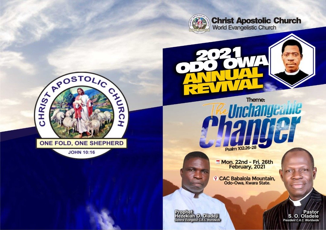 2021 ODO OWA ANNUAL REVIVAL.  It's happening live at Odo-Owa. Kindly join us on all out social platforms <a href="/cacworldwide/">Pastor G.S. Dada</a>....... Remember to share as you join. God bless you