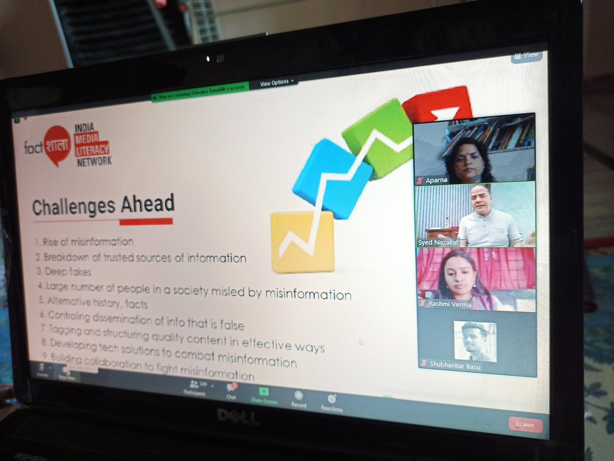 aparnadewal's tweet photo. It feels very good to be a part of this huge and wonderful network of Fact-checkers and Media literacy trainers in India. #Factshala #combatingfakenews #dataleads #internews https://t.co/xeCg8yPS7n