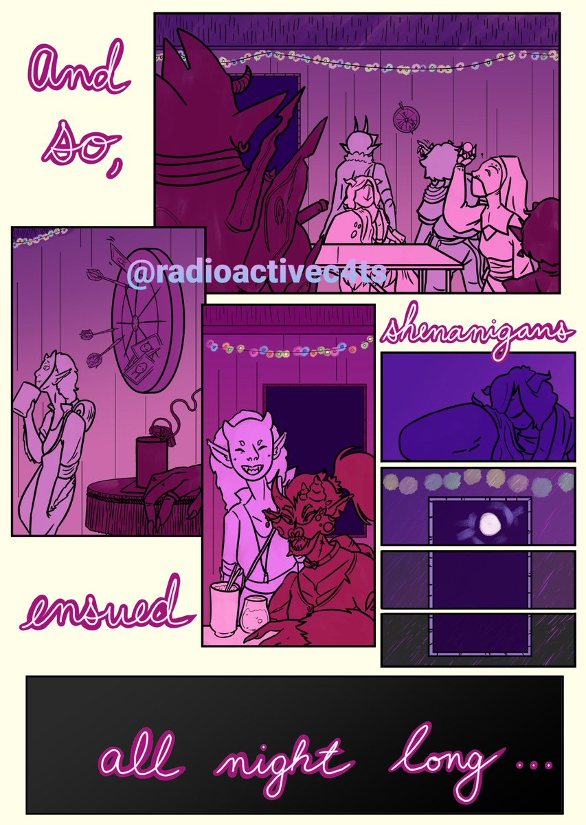 radioactivec4ts's tweet photo. Pages I made for #WarForRayuba GRAND BATTLE ROUND 1!! I had the opportunity to participate in a collaborative comic with some other PYRE devils and had a blast! Turned out a bit different than I originally planned, but I'm happy with the results and had fun working w everyone!! https://t.co/XdKtUXERki
