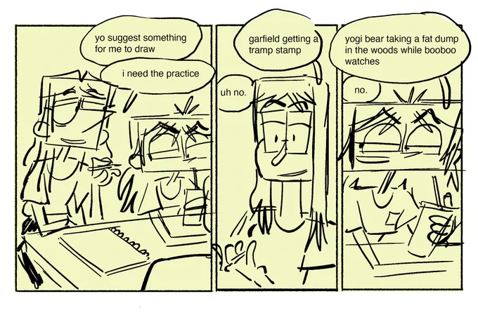 i started this comic a while ago and gave up on it. rip to whatever the punchline was. 