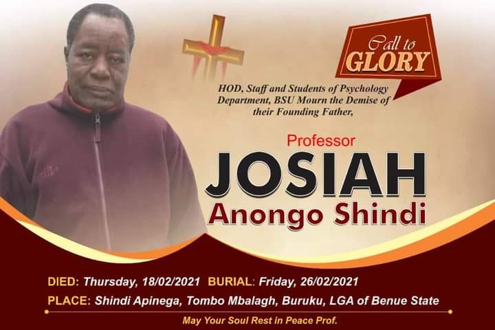 NigPsy's tweet photo. OBSEQUIES
Prof Josiah Anongo Shindi https://t.co/F3WqRvOMwp