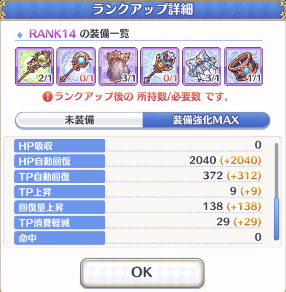 かぁーも 水着カスミ Tp上昇はランク14の9が最高値だね ランク14で様子見かしら プリコネr T Co Ecjysspz7a Twitter