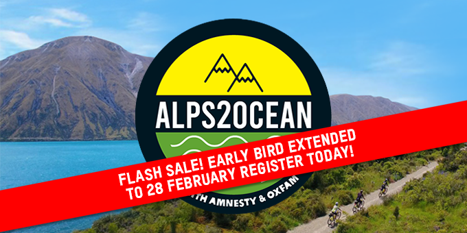 oxfamnz's tweet photo. FLASH SALE! We've had such a great response to our #Alps2Ocean cycle adventure that we decided to extend our early bird pricing! Register by 28 February and save $100 off your registration fee. Register today: https://t.co/IxoDBFy8hS https://t.co/jrPbF3q5Ry