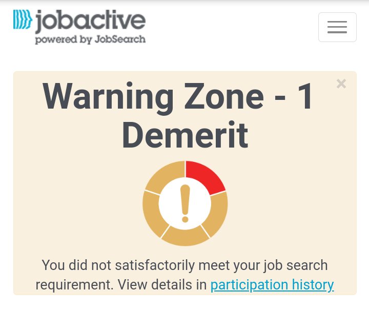 *Me Who works but paid fuck all and had to go without internet in order to pay rent and eat and couldn't submit my job search bullshit until one day after the cut off*
Bourgeois government poverty punishment system:
"Don't be poor again or we will make you poorer"