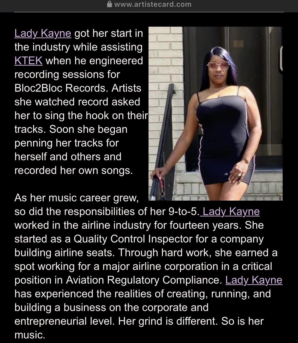 artistecard.com/ladykayne
👑🤑😍 #Lockin wit da #GrindQueen @ladykayne & become a part of #KayneGang! 🤑👑🌸
🌺🌸💕
•
•
•
#LadyKayne #HAVNIT #StudioLove #ILike #LookSweet #epk #ladykaynesrapstorytime

open.spotify.com/artist/1dHv82S…