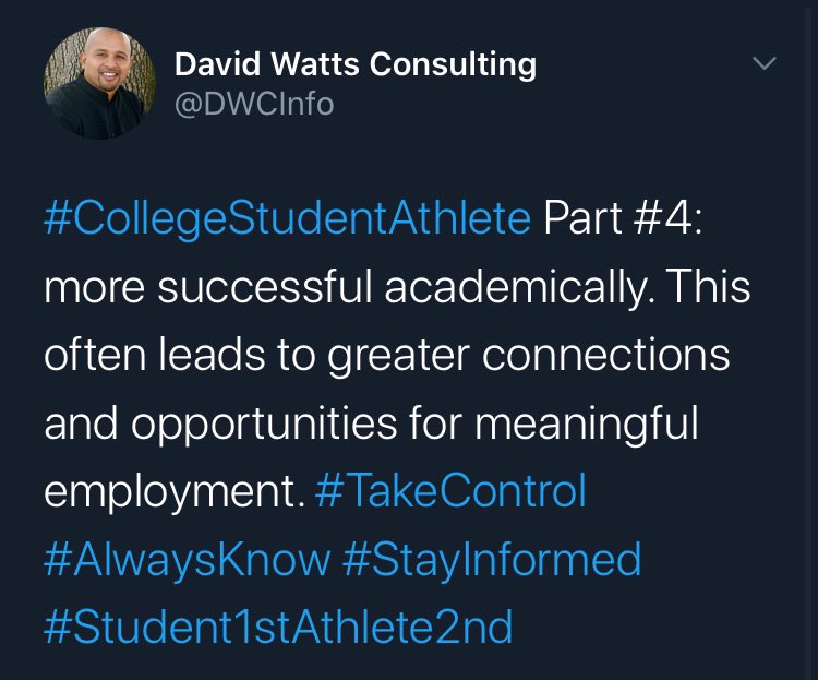 DWCInfo's tweet photo. #CollegeStudentAthletes:
Peep this game right here. Very very important!!! #AlwaysKnow #ProfessionalStudentAthlete
#Student1stAthlete2nd https://t.co/gqkT99Txkk