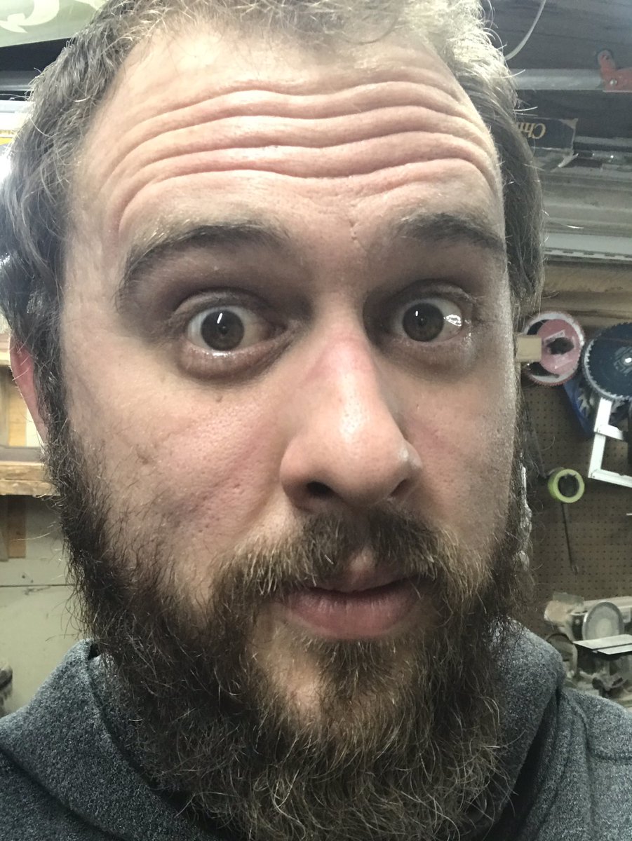 infecthall's tweet photo. #woodwork content! Got the boxes run over with a first finish sanding! Cut out some pieces to use as dice tray knobs, and remembered to use my respiratory safety device! My face is not happy with me right now π
Could be worse tho, cuz ya know, I can still breathe! #mtg #mtgbox https://t.co/nlcQQlWfER
