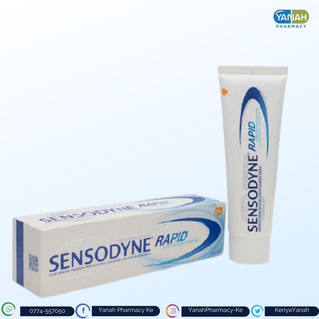 yanahpharmacy's tweet photo. Sensodyn rapid action has been formulated to seal the sensitivity triggers in the gums. When used twice a day, it provides long-term relief and protection from sensitivity.
#dental #tuesdaythoughts #health #tinakaggia  #sensitive  #oralhealth #yanahpharmke https://t.co/zMgRD8Hoxo