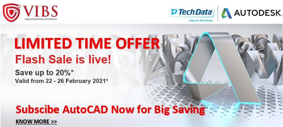 vibsinfosol's tweet photo. Autodesk Flash Sale Week is Here!

It's time to save big and work your way up. Avail upto 20% off on AutoCAD &amp; 10% off on AutoCAD LT.

Buy Now Here: Add your link.

#vibsinfosol #AutoCAD #Autodesk #Techdata #VIBS

Contact VIBS Infosol Sales@
Kanika@VIBSINFOSOL.com today! https://t.co/3UX1mCgun1