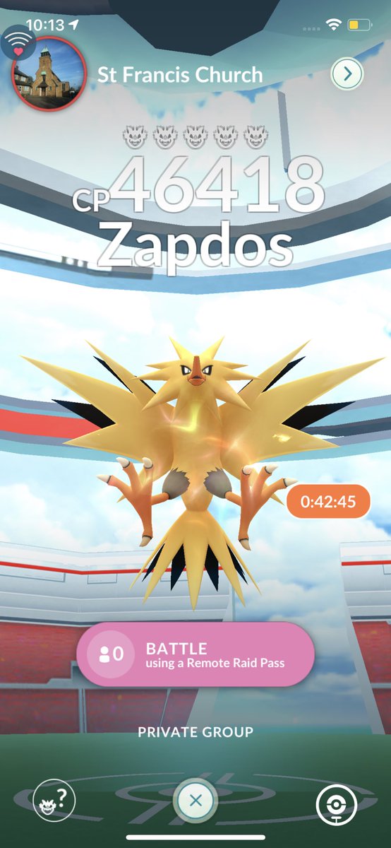 poomylif's tweet photo. Sorry about what happened in the last raid, my phone glitched. Add me to do a zapdos raid!! #zapdosraid #zapdos #KantoTour #PokemonDay #Pokemon #PokemonGOValentines #PokemonDay #PokemonGOTour #PokemonGoRaids #pokemonraid #PokemonGOraid #LegendaryPokemon #KantoCelebrationEvent https://t.co/Z2waM5DFOT