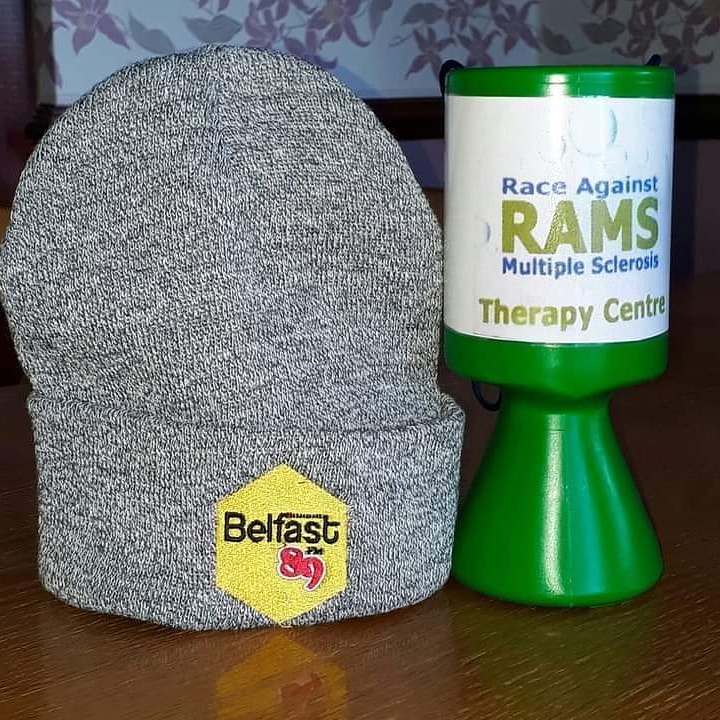 WhyMultiple's tweet image. Thank you very much to Belfast 89 FM for supplying the beanie hat to RAMS Therapy Centre . Dunmurry to be used at collection's to provide Oxygen Therapies Treatment for people living with Multiple Sclerosis.