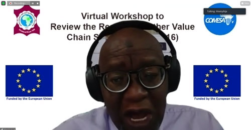 Virtual workshop to review the Regional Stakeholders Leather Value Chain Strategy has been kicked off. 
The activity is part of the Regional Enterprise Competitiveness and Access to Markets Programme (RECAMP) that is funded by EU through the 11th EDF of COMESA.