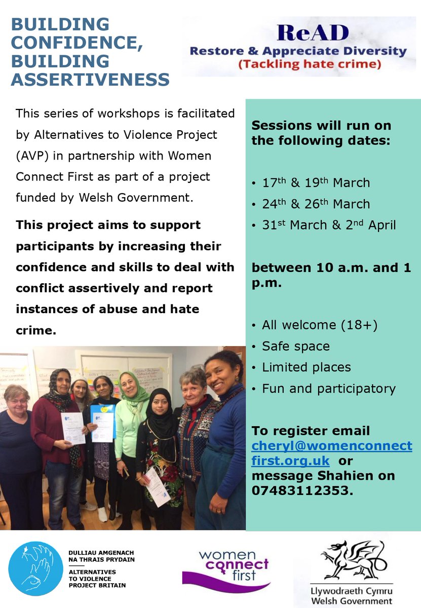 WCIA_Wales's tweet photo. #BuildingConfidenceBuildingAssertiveness

Sign up to these insightful workshops aimed at #women to increase #confidence &amp; skills to deal with conflict.

🙏🏿 @Women_CF &amp; @WelshGovernment
 
#UnitedInDiversity🌈
#Cymru🏴󠁧󠁢󠁷󠁬󠁳󠁿🇬🇧🇪🇺 https://t.co/gC226WVfg5