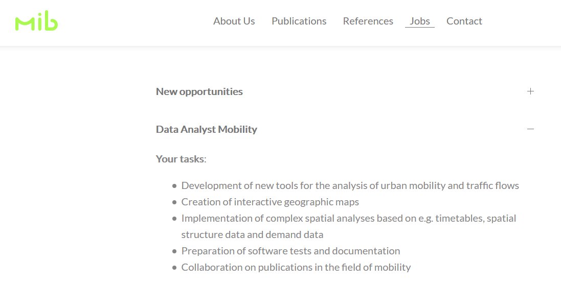 At @mibMobility  we are searching for a data analyst experienced and interested in #data #mobility #rstats!
Want to work with a great team for more sustainable mobility? Apply here⬇️ #Berlin #jobs 
@womeninmobility <a href="/RLadiesBerlin/">R-Ladies Berlin</a>  <a href="/FixMyBerlin/">FixMyCity</a> 

mobilityinstitute.com/jobs