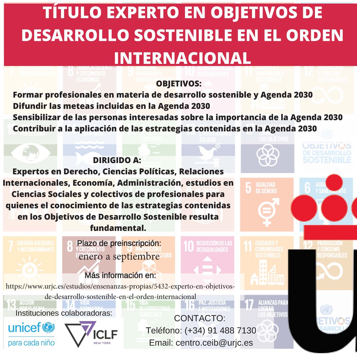 INSCRIPCIONES ABIERTAS: "TÍTULO DE EXPERTOS EN OBJETIVOS DE DESARROLLO SOSTENIBLE EN EL ORDEN INTERNACIONAL."
