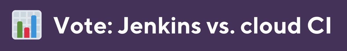 bitrise's tweet photo. 🔍 #JenkinsCI vs. #cloudCI: Share your thoughts! How has your life changed since you switched to cloud CI from Jenkins?
Share a piece of your story through our polls! 📊 See the thread below. 👇 #MobileDev https://t.co/TINKr4lHs4