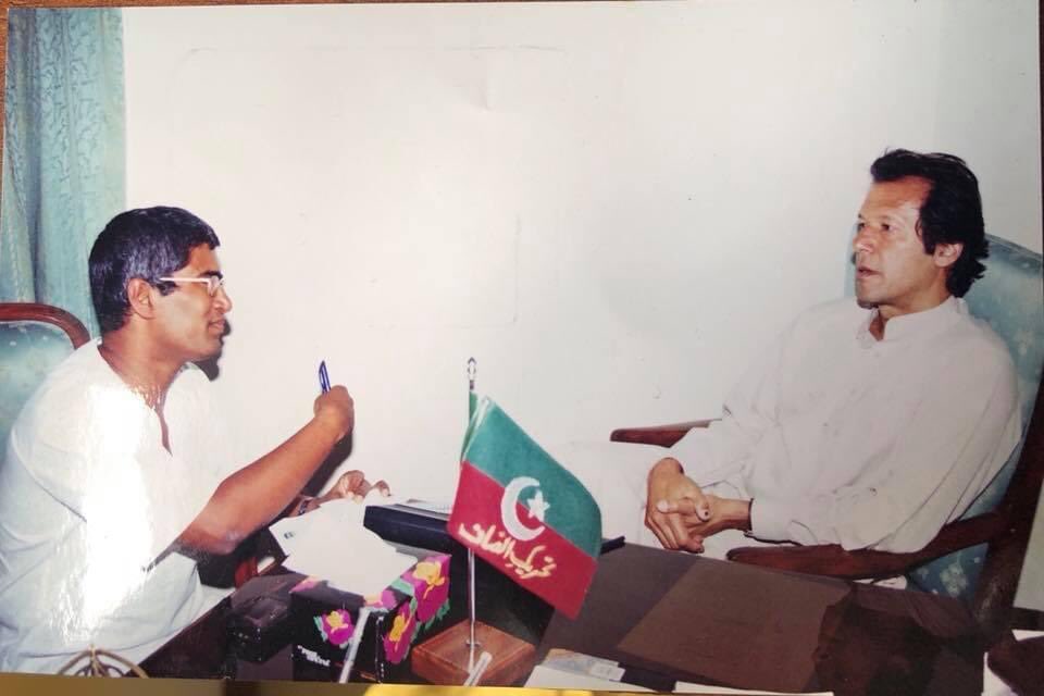 Welcome to #SriLanka Dear @ImranKhanPTI as #PrimeMinister of #Pakistan I recall my many visits to your residence in Lahore and to office in Islamabad and how you visited Sri Lanka on the invitation of my friend Haadia and myself when you were in the opposition . good times