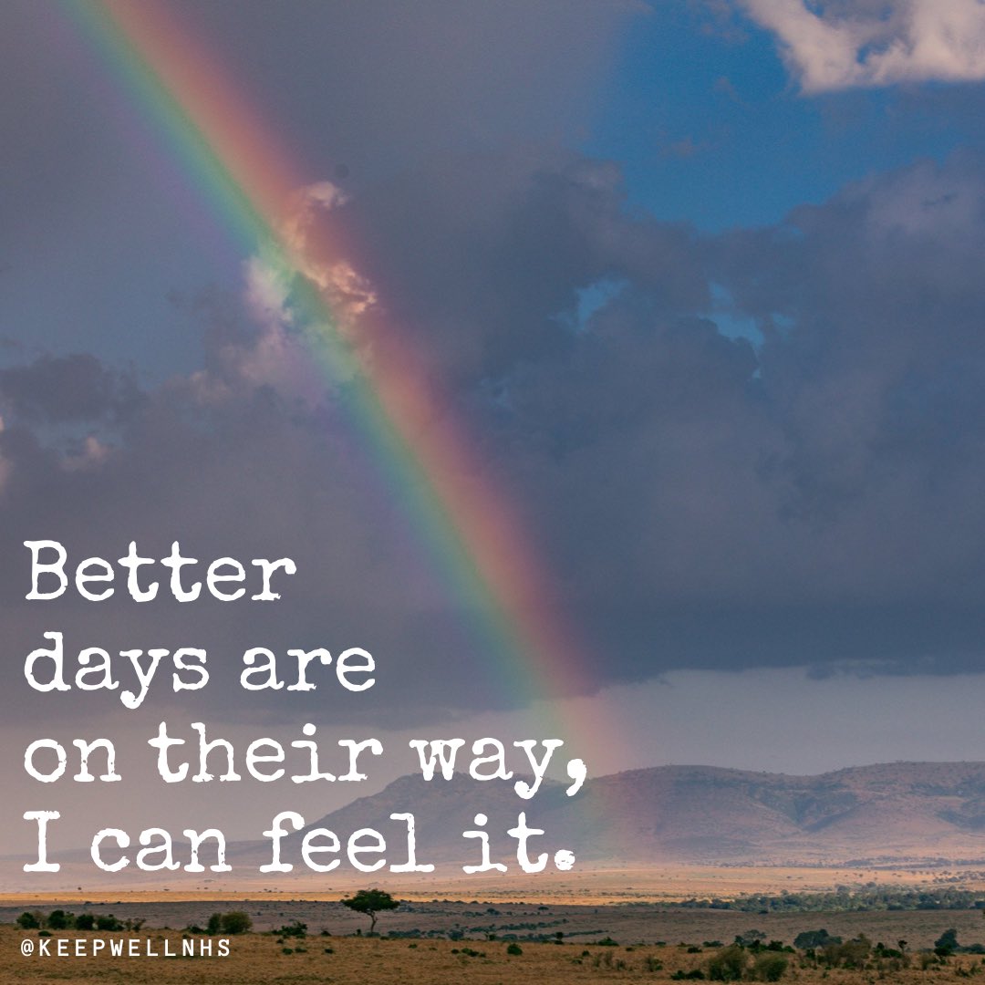 ‘What’s the best thing we’ve learnt about storms?’

‘That they end’

Maybe not today. Maybe not tomorrow. But soon. Sometimes you just have to celebrate the little wins. And today there is reason to be hopeful. 🌈

#positivevibes #nodaylastsforever #keepwellnhs #keepgoing