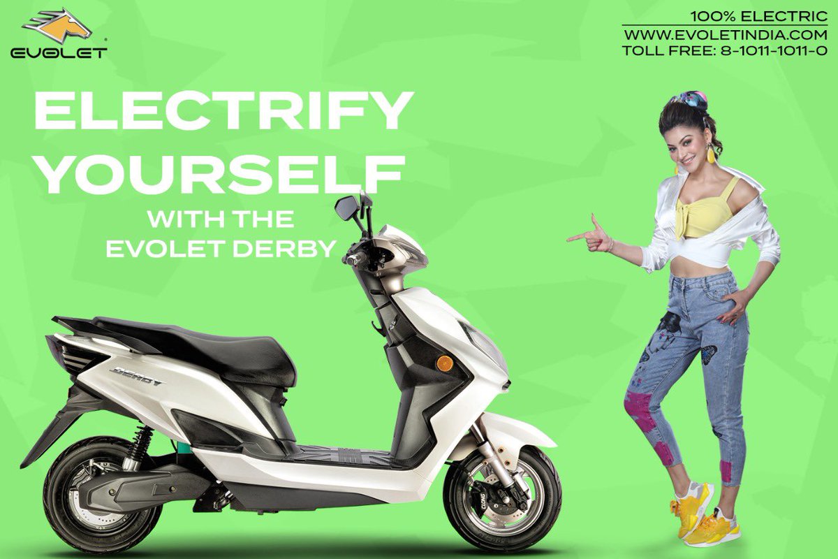 EvoletIndia's tweet photo. ELECTRIFY YOURSELF with the EVOLET Derby @urvashirautela
#evolet #evoletindia #electric #scooters #and #motorcycles #evs #electricvehicle #saveearth #saveinviorment https://t.co/2YAUTK3Q52