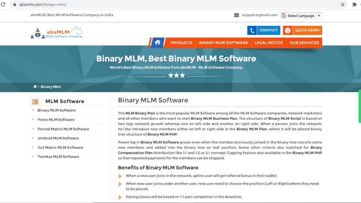 phpscriptsmall2's tweet image. Binary MLM software package
The MLM Binary  is the most popular  
among all the MLM software package firms, network marketers and different members WHO wish to start out Binary MLM Business arrange.  Visit here to know more : absmlm.com/binary-mlm/ [India] (+91) 979 003 3633