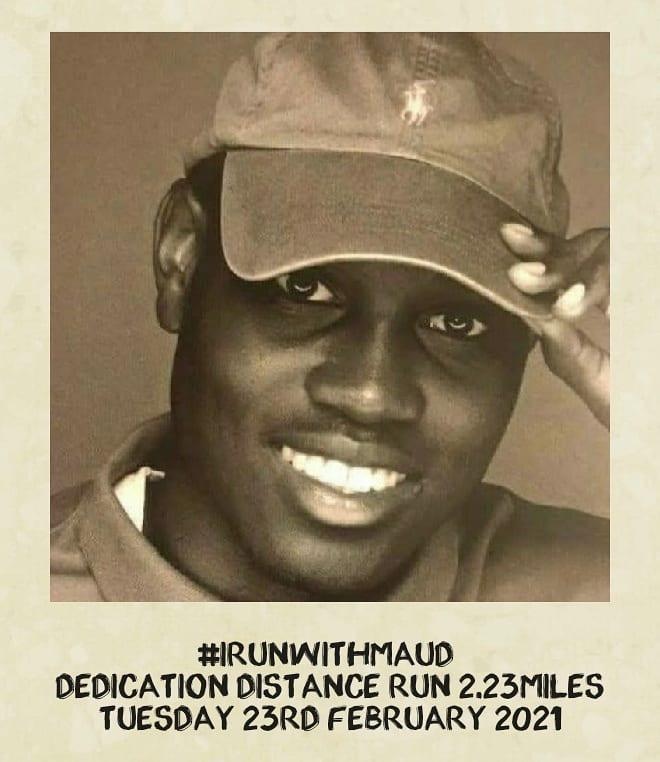 1802Gerard's tweet image. Please join me and others around the world to Run With AHMUAD who sadly died because he went for a run. Feel Free To Walk Run or Cycle 2.3Miles Tuesday 23rd February 2021. Post your activities on here and all social media platforms #irunwithmaud