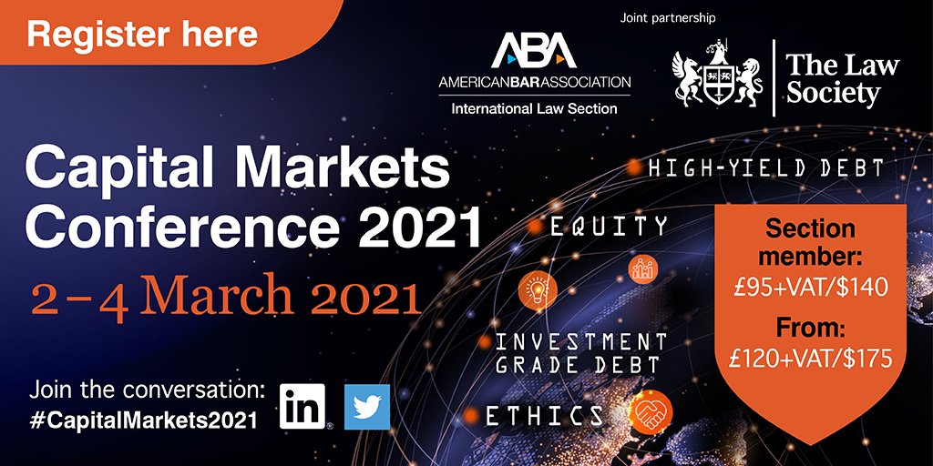 PrimeFinanceDR's tweet photo. Secure your place at the #CapitalMarkets2021 conference, 2 - 4 March.
This year's panel will include speakers from:
@Freshfields
@ICMAgroup
@tisegroup
@GoldmanSachs
@BankofAmerica
@scribestar1
Joint partnership @TheLawSociety @ABAInternatl
https://t.co/xDHpjUanGg https://t.co/8KKLm22GzL