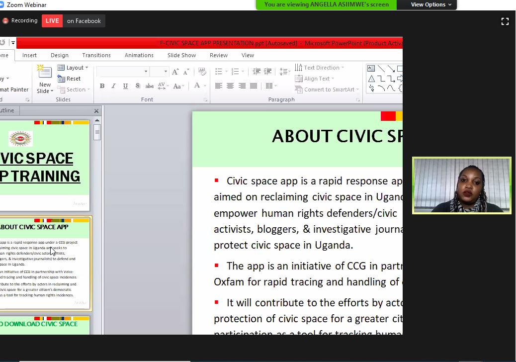 NOW: Training by @ccgea1 on how to use their incident reporting #CivicSpaceApp to enable faster tracing & rapid handling of human rights violations in this era of shrinking #CivicSpaceUG. play.google.com/store/apps/det… @AAssimwe @SarahBireete