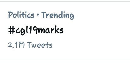 RaushanVKumar1's tweet photo. Trending #cgl19marks with 2.1 M Tweets, which is the pure clarification of youth power.
#modi ji agar abhi nhi jage na to bhut derr ho jayegi! We want nothing but a fair recruitment process . 
#modi_rojgar_do 
#PMOIndia https://t.co/s7fY2SxoUw