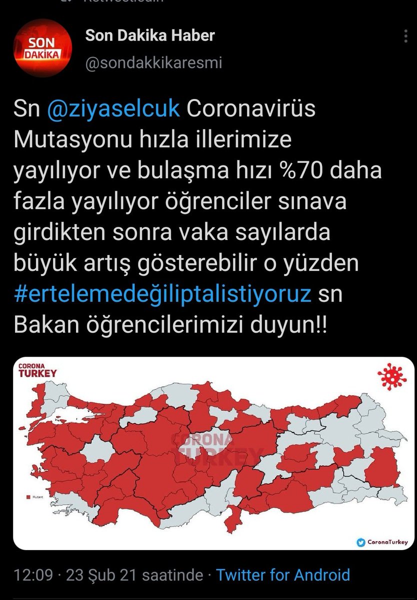 IlYce5's tweet photo. Yayın lütfen @ziyaselcuk  @tcmeb #ertelemedeğiliptalistiyoruz https://t.co/qTsBgWlr3x