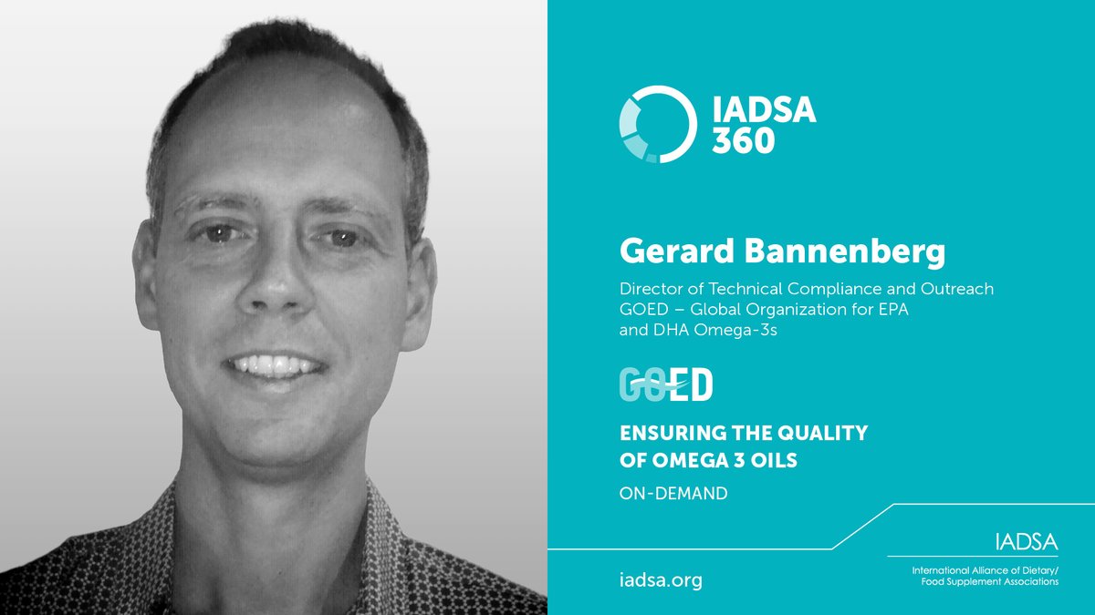 The quality guidelines developed by <a href="/GOEDomega3/">GOED Omega-3</a> are the benchmark for the #Omega-3 sector. Find out more in our new webinar, streaming now at IADSA360. Available on demand to IADSA members and governments.