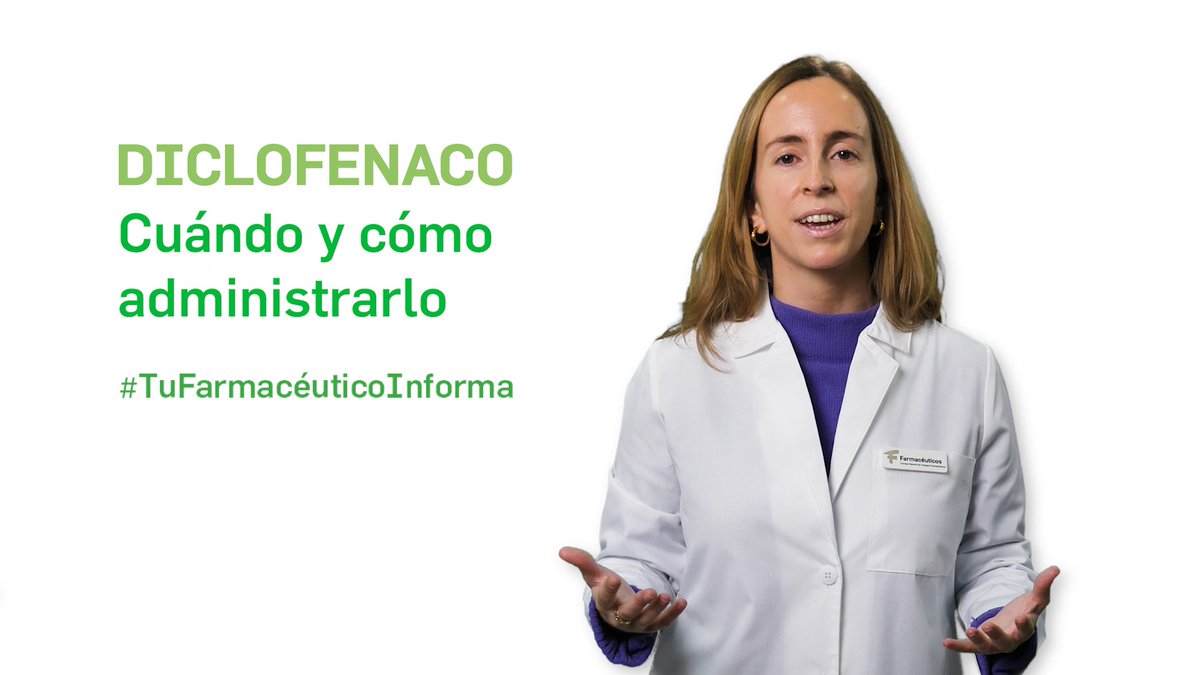Diclofenaco, cuándo y cómo debemos administrarlo - #TuFarmacéuticoInforma 

Videoconsejo elaborado por <a href="/Farmaceuticos_/">Consejo General Colegios Farmacéuticos</a> junto con <a href="/Medicina_TV/">Medicina Televisión</a> y disponible en nuestro canal <a href="/YouTube/">YouTube</a> 

📽️ow.ly/ozMR50DyCYS
