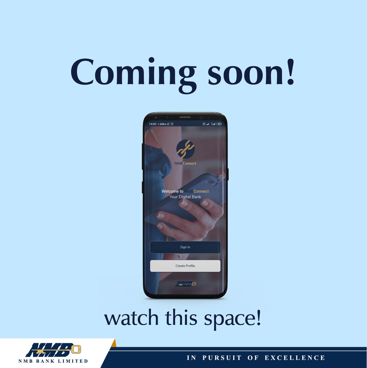 NMBBankZim's tweet photo. Something BIG is about to happen over the horizon. Watch this space for details, 1 day to go!#NMBBank
#NMBConnect #NMBYourDigitalBank
#NMBNew #NMBRedefiningBanking
#MaskUp
#Staysafe https://t.co/FaV15GHVhB