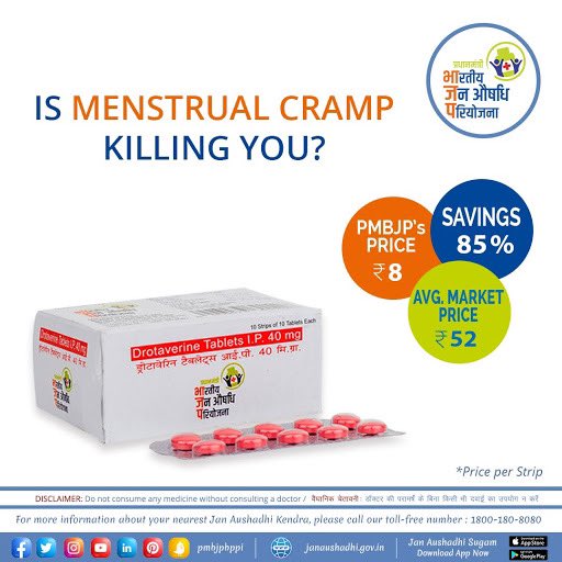 Pradhan Mantri Bhartiya Janaushadhi Pariyojana on X: #Menstrual cramps can  be very painful and uncomfortable. #PMBJP has brought relief to everyone  with their low-priced quality medicines. Visit your nearest JanAushadhi  Kendra to